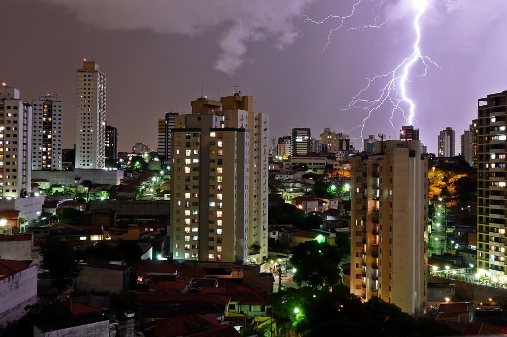 Photo showing Lightening over Sao Paulo in one of the most populated cities in the world